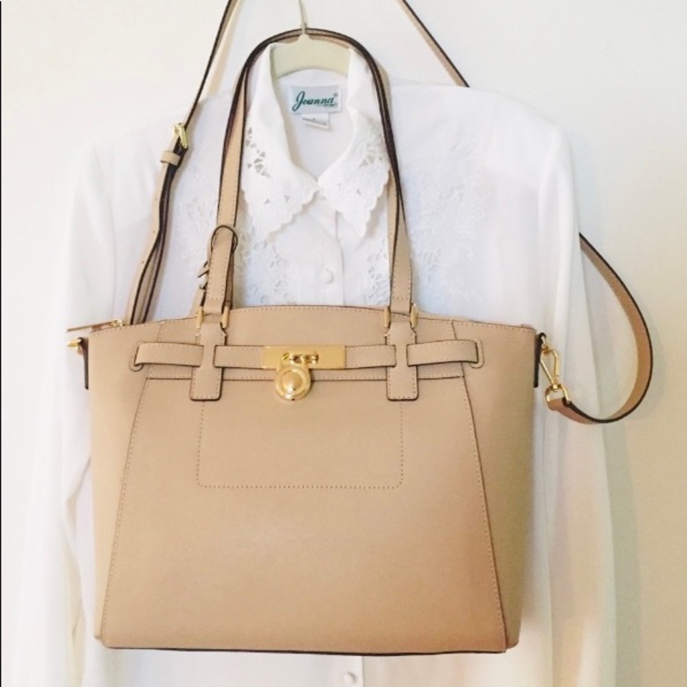 Michael Kors Large Leather Hamilton Traveler Satchel MSRP $378.00